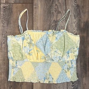 AE Floral Crop Tank Top